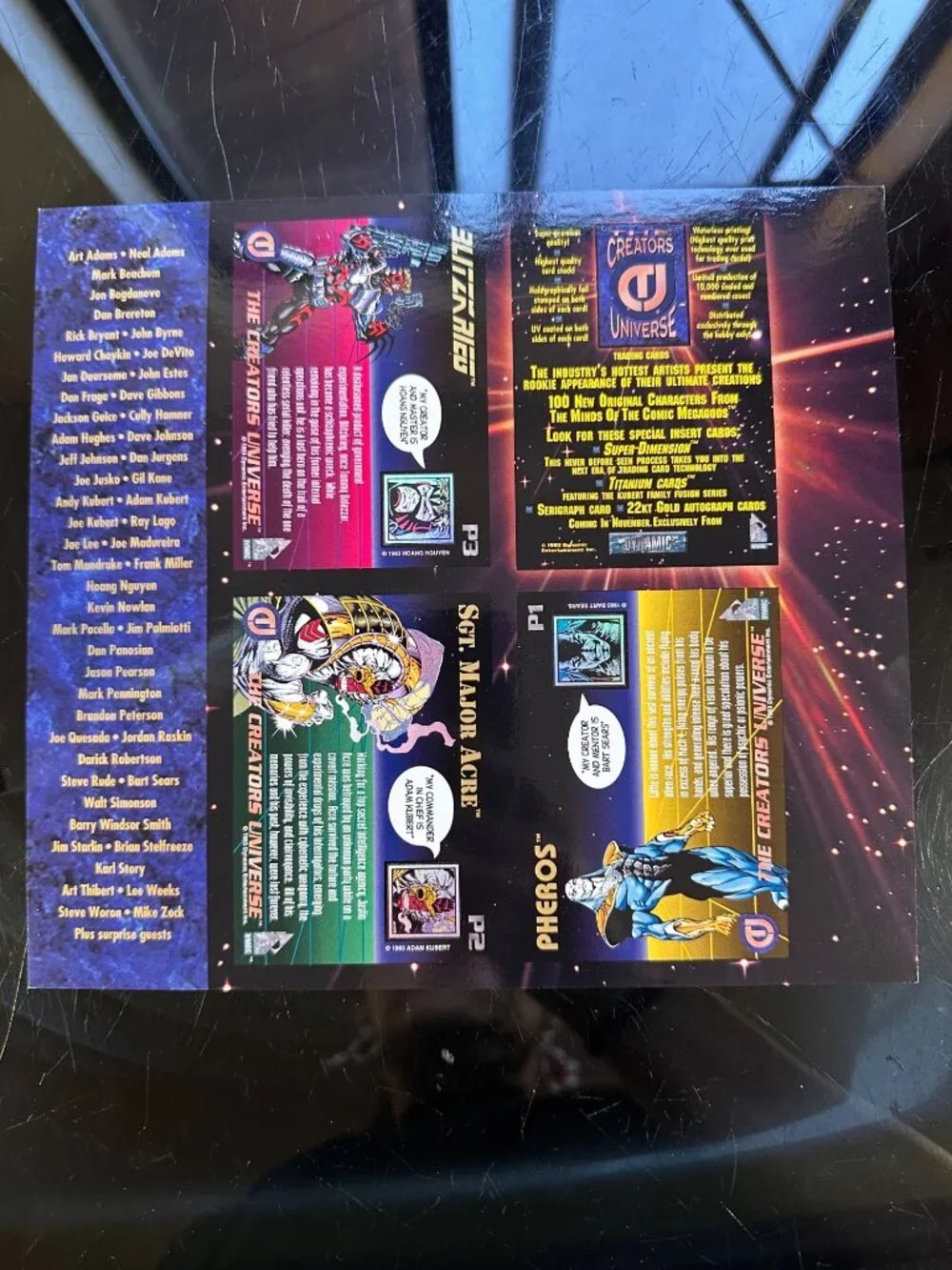 Vintage 1993 Dynamic Entertainment Creators Universe Uncut Promo Card Sheet Feat - Picture 7 of 11